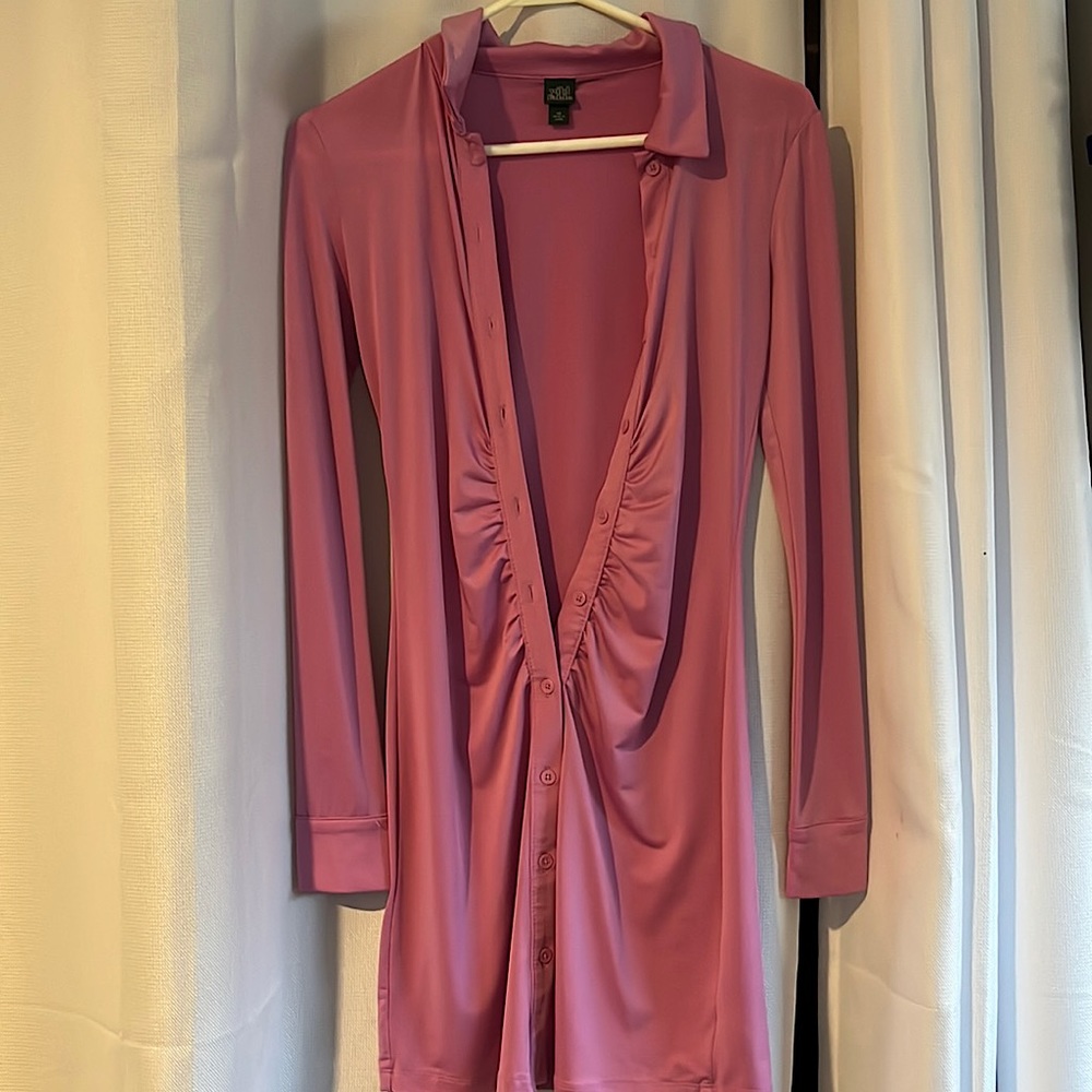 Pink dress, silk material size xs